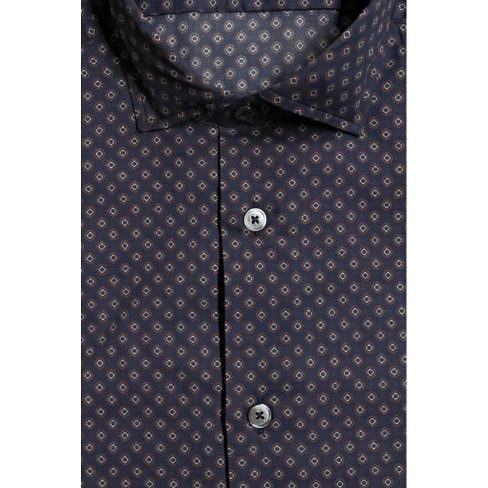 Bagutta Blue Cotton Slim Fit Shirt for Men