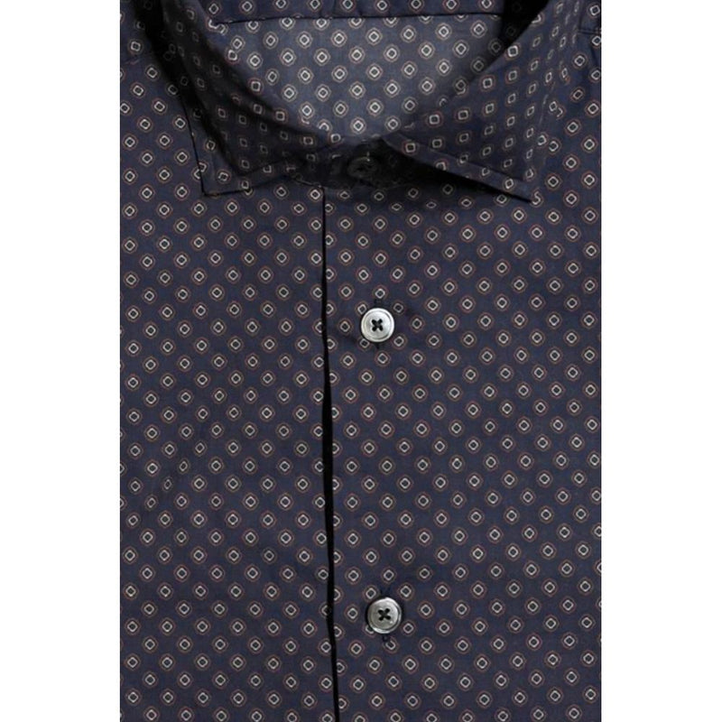 Bagutta Blue Cotton Slim Fit Shirt for Men