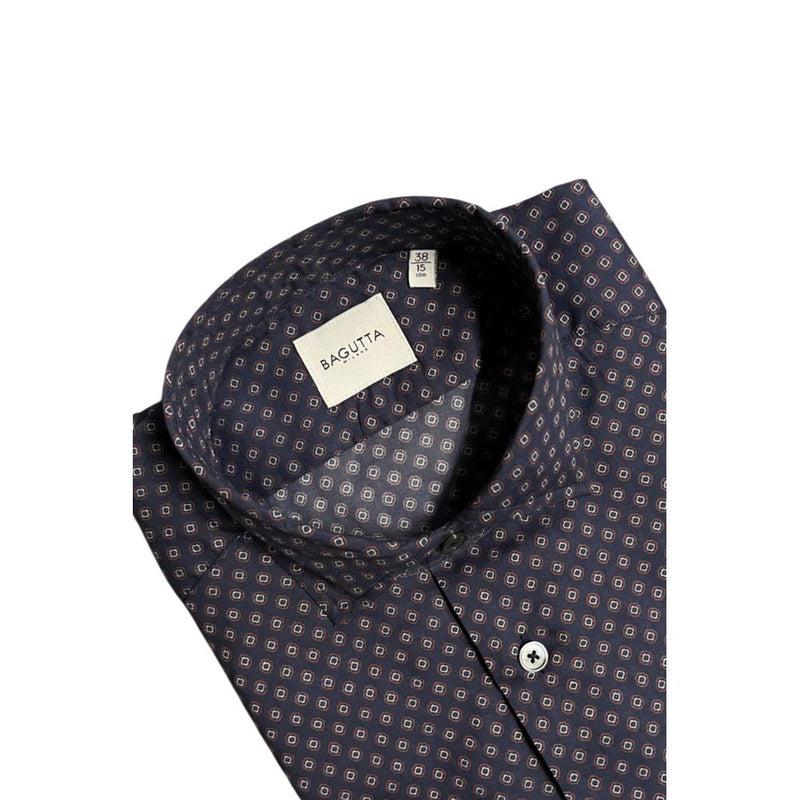 Bagutta Blue Cotton Slim Fit Shirt for Men