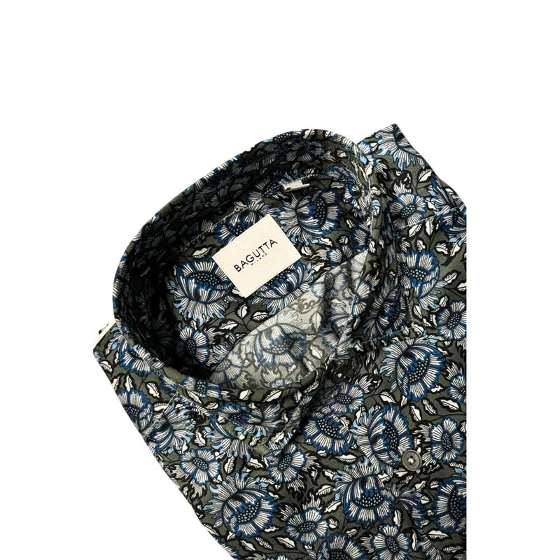 Bagutta Multicolor Cotton Men Shirt - Slim Fit Fantasy Print