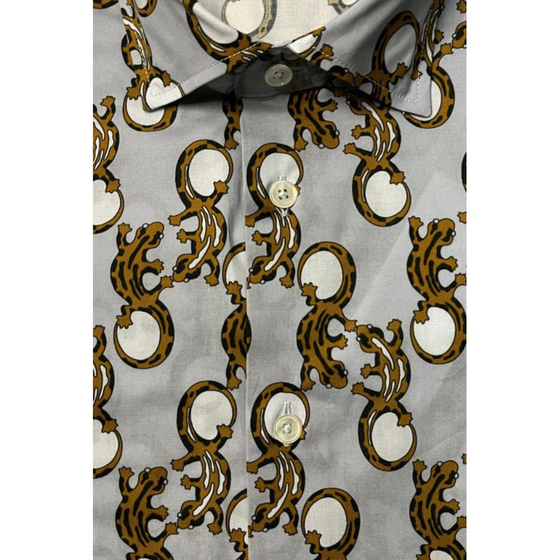Chemise Slim Fit Multicolore en Coton Bagutta pour Hommes