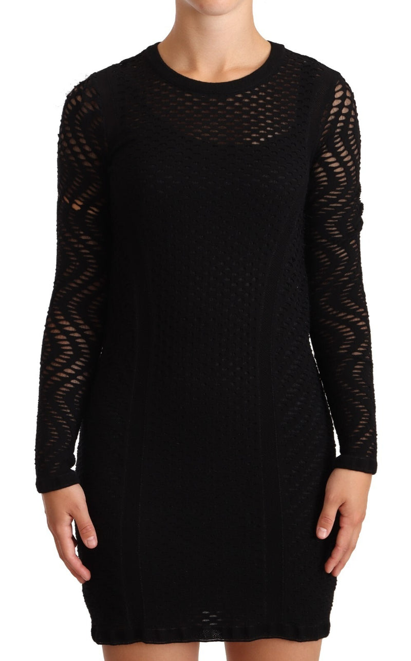 Missoni Bodycon Sheath Long Sleeves Mini Dress - Black