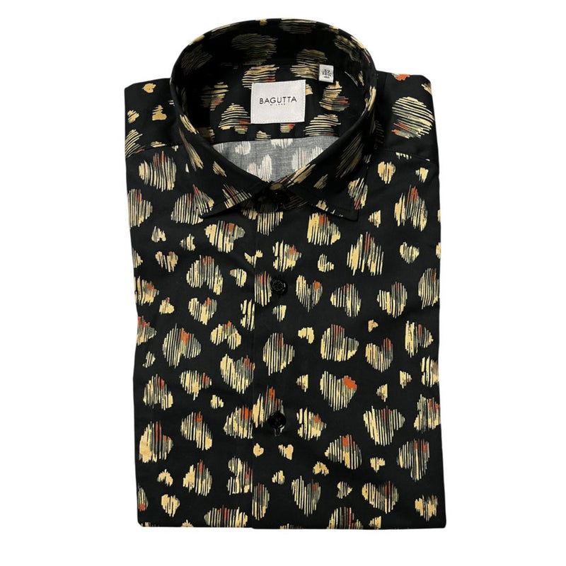 Bagutta Multicolor Cotton Shirt - Slim Fit with Fantasy Print