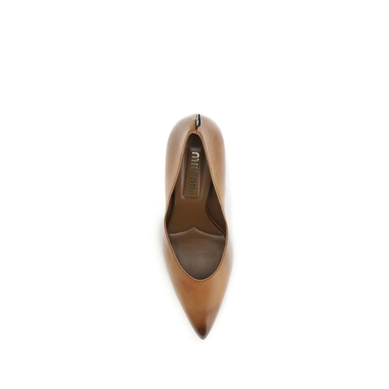 Miu Miu Beige Leather High Heel Pumps - Élégance Intemporelle