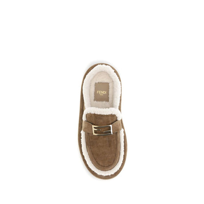 Mules Fendi en cuir beige