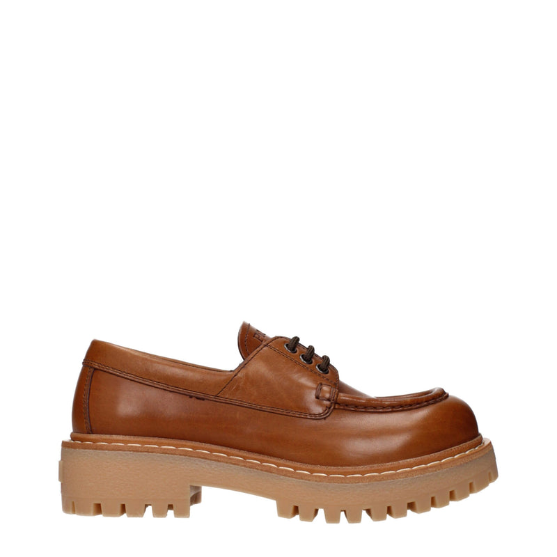 Prada Brown Leather Oxfords and Derbies - Élégance et Confort