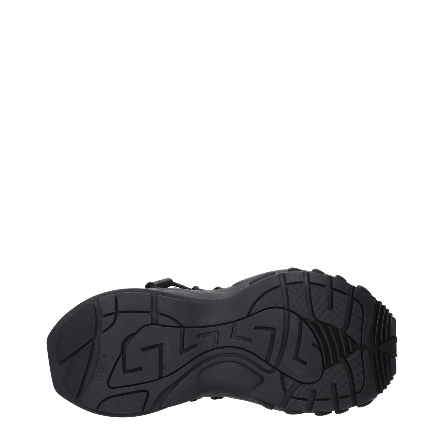 Sneakers de sport en cuir noir Versace