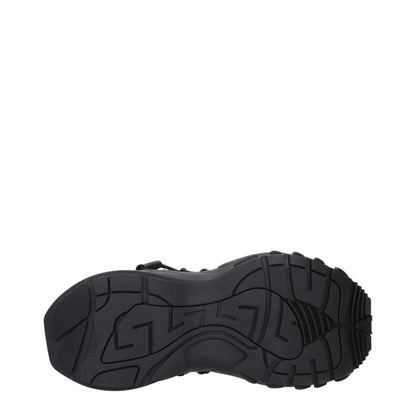 Sneakers de sport en cuir noir Versace