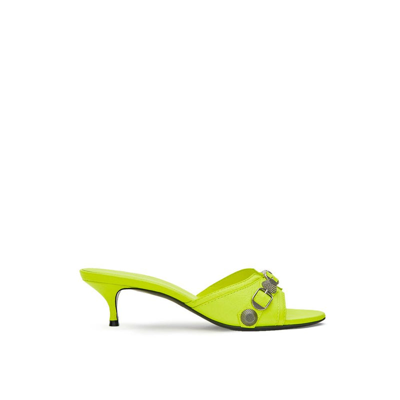 Balenciaga Yellow Leather Mules - Fluorescent Cagole Design