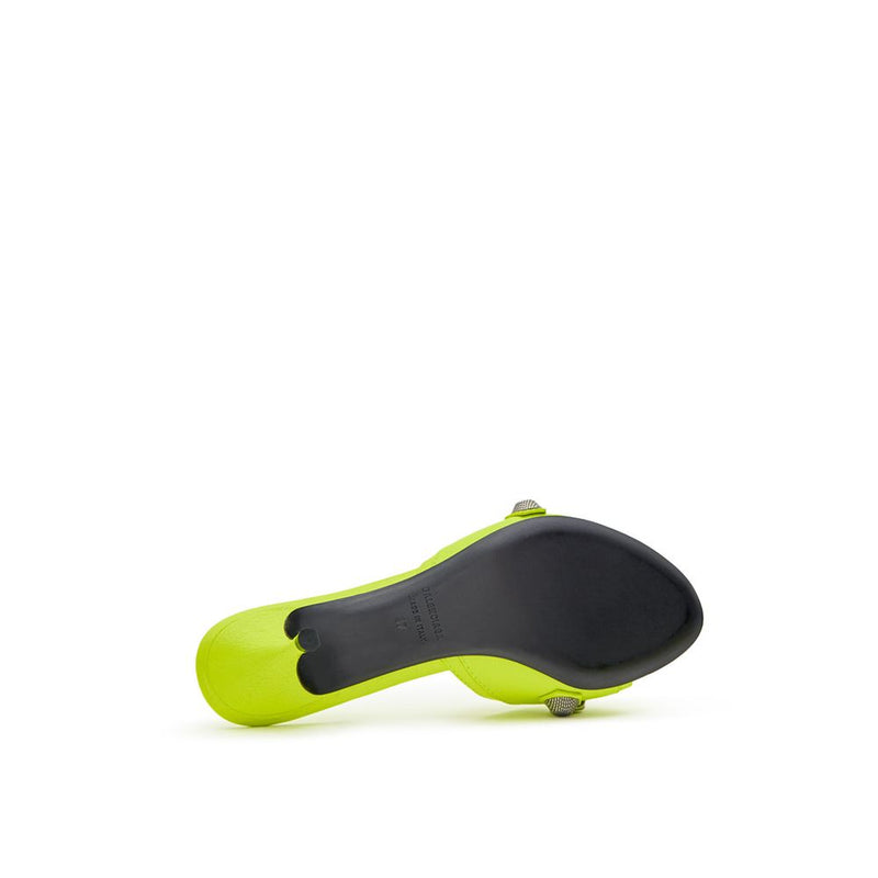 Balenciaga Yellow Leather Mules - Fluorescent Cagole Design