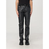 Pantalon en Cuir Noir Versace Jeans
