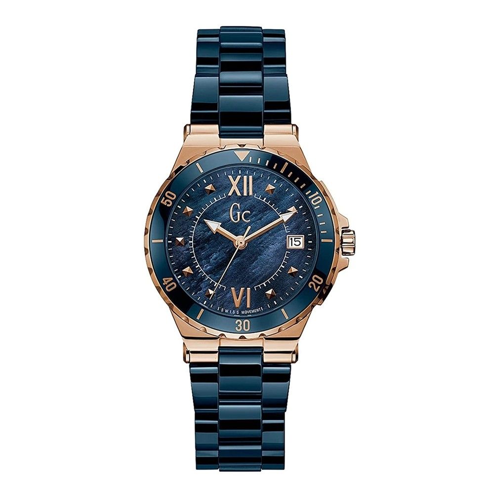 Montre à bracelet en acier inoxydable bleu GC