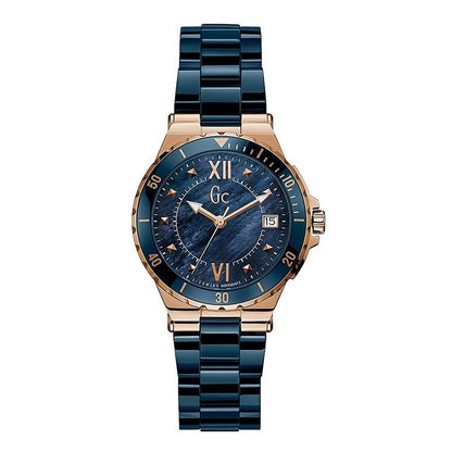 Montre à bracelet en acier inoxydable bleu GC
