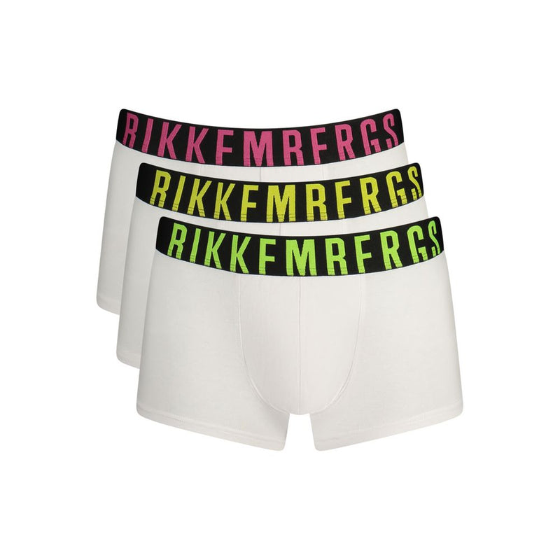 Bikkembergs White Cotton Men Boxer Short - Comfort Meets Style