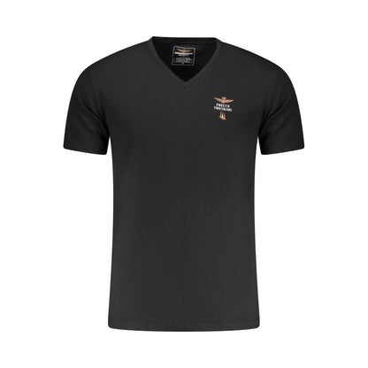T-shirt en coton noir pour homme Aeronautica Militare