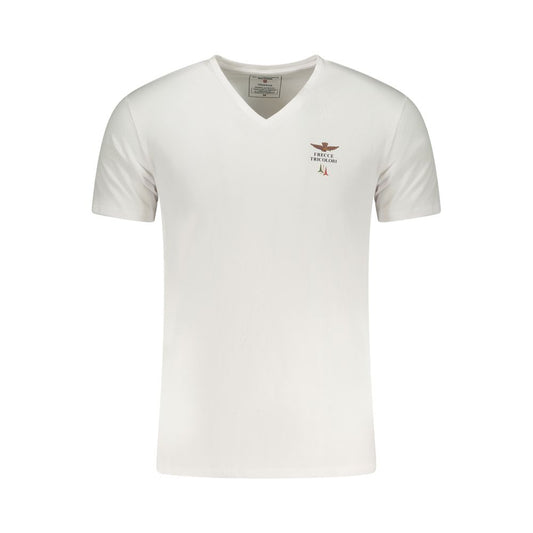 T-shirt en Coton Blanc pour Hommes Aeronautica Militare