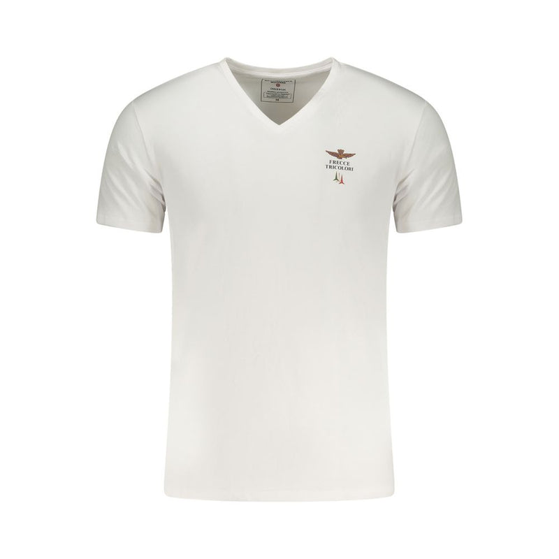 T-shirt en Coton Blanc pour Hommes Aeronautica Militare