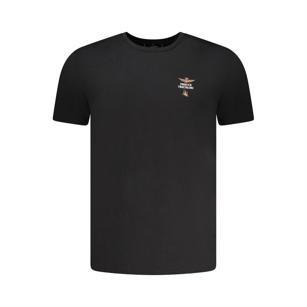 Aeronautica Militare T-shirt en Coton Noir pour Homme à Col Rond