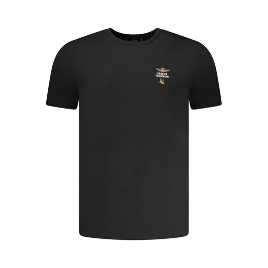 T-shirt en Coton Noir pour Hommes Aeronautica Militare