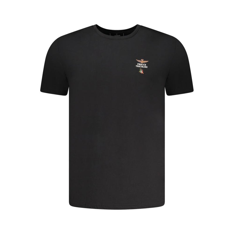 T-shirt en Coton Noir pour Hommes Aeronautica Militare
