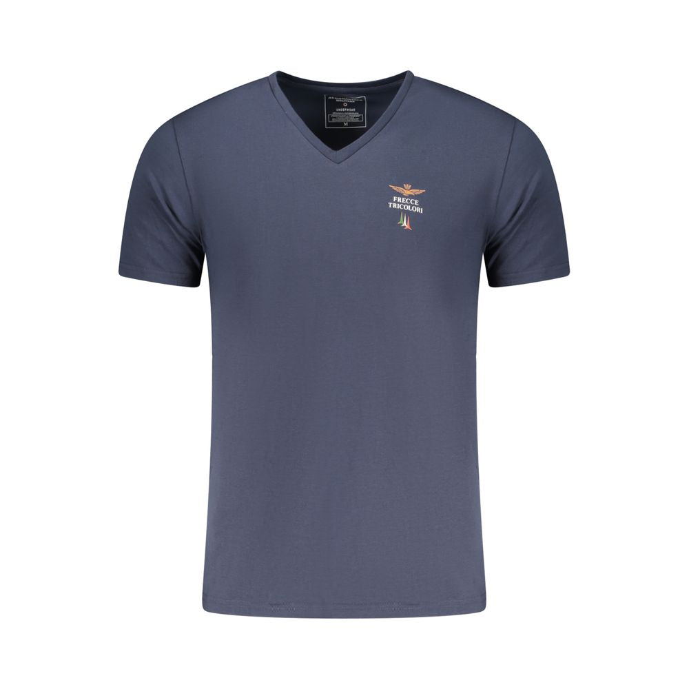 T-shirt en coton bleu pour homme Aeronautica Militare