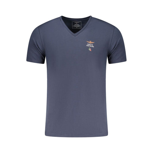 T-shirt en coton bleu pour homme Aeronautica Militare