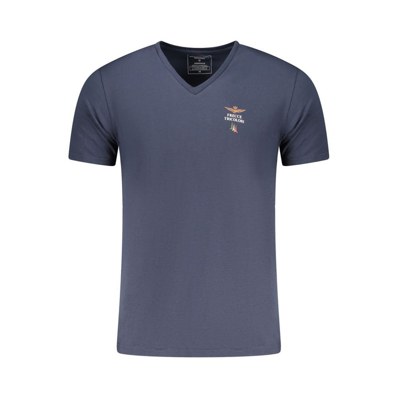 T-shirt en coton bleu pour homme Aeronautica Militare