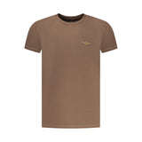 T-shirt en coton marron pour homme Aeronautica Militare
