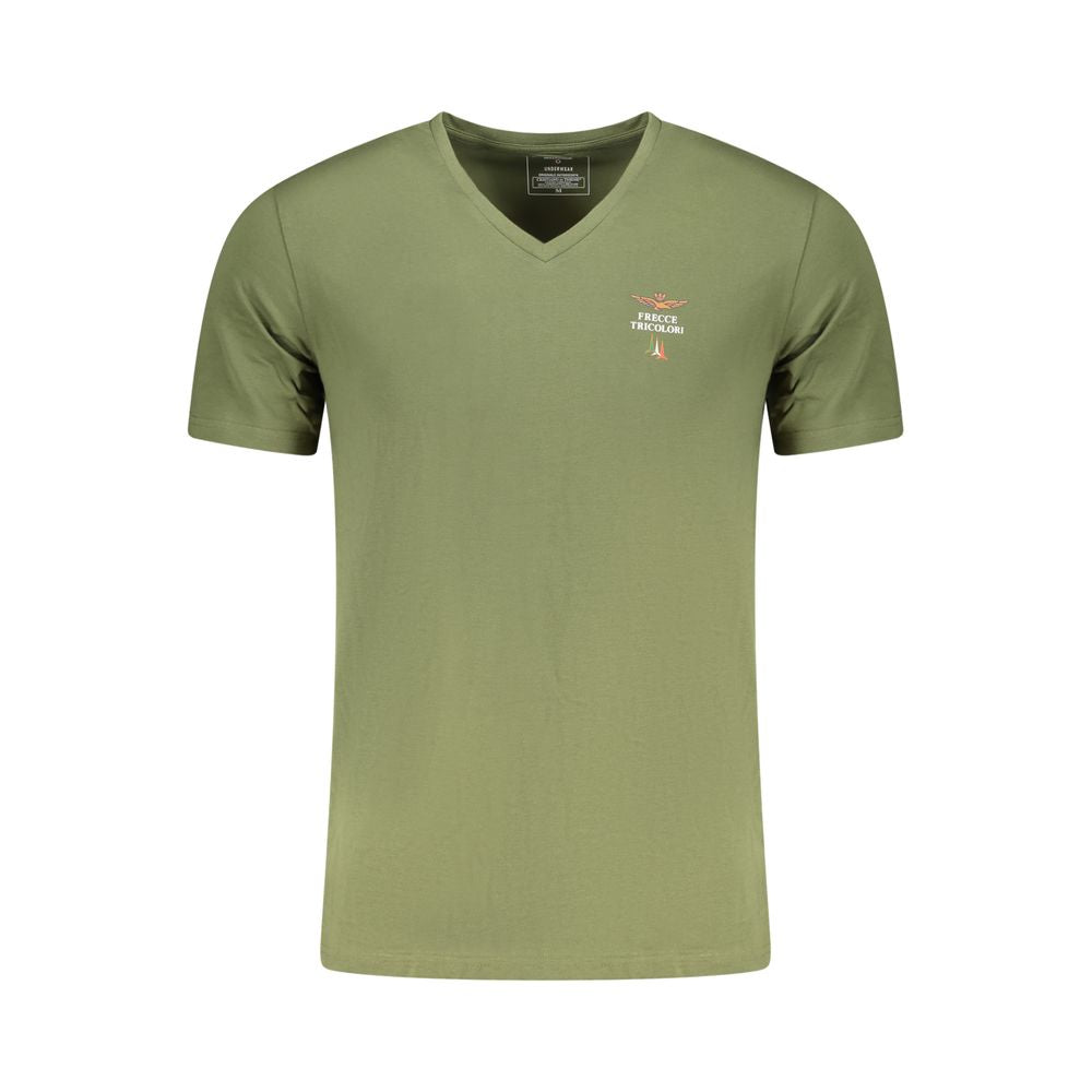 T-Shirt Vert en Coton pour Homme Aeronautica Militare