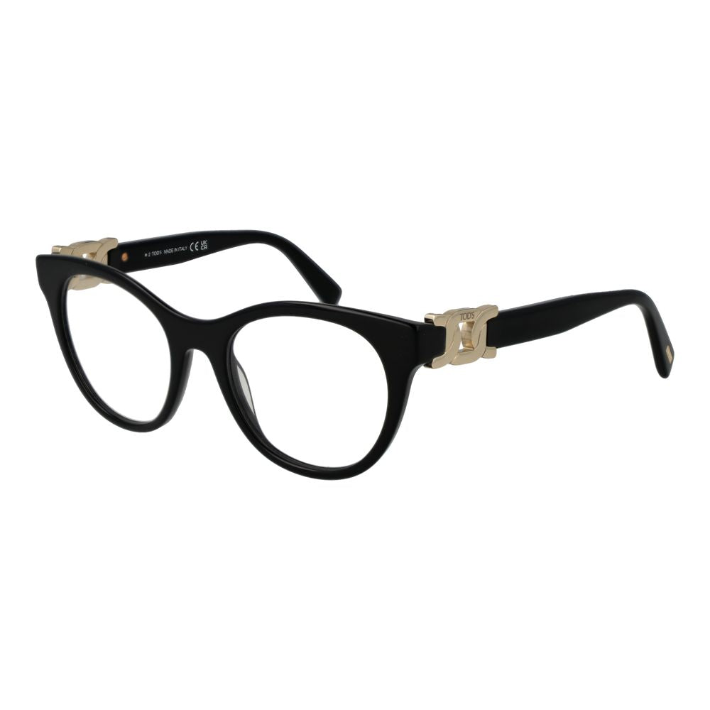 Tod's Black Acetate Glasses - Stylish Round Frames for Women