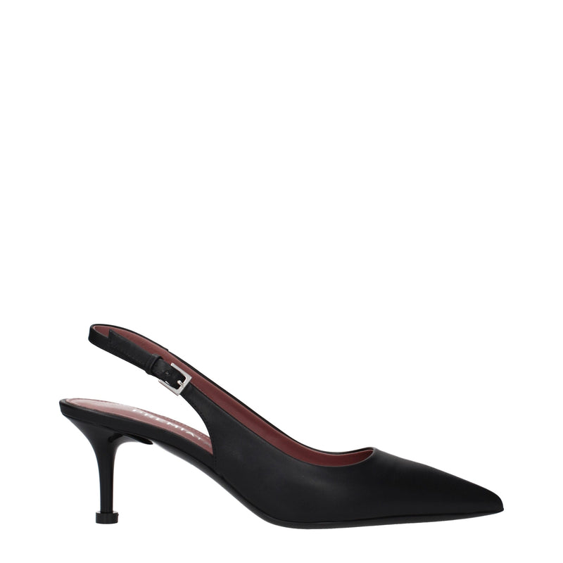 Premiata Black Leather Platform Pumps - Élégance et Confort