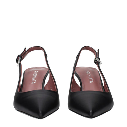 Escarpins à plateforme en cuir noir Premiata