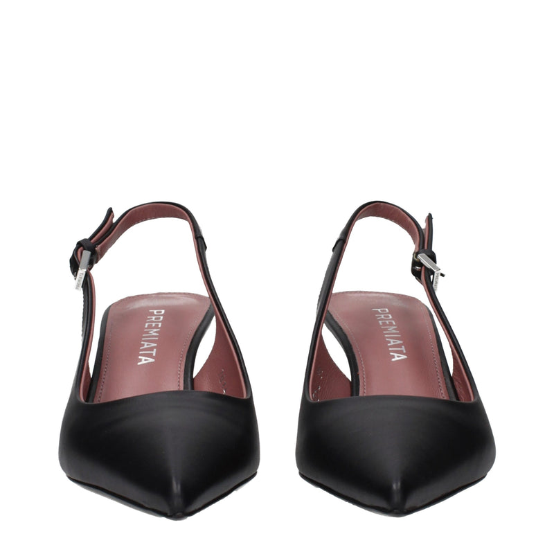Premiata Black Leather Platform Pumps - Élégance et Confort