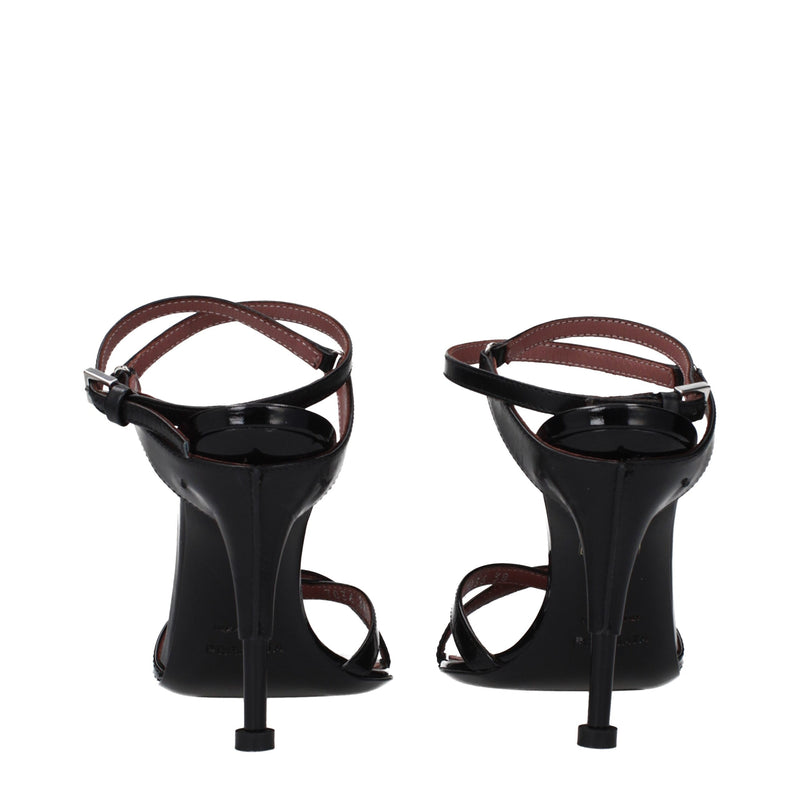 Premiata Black Leather Stiletto Heel Sandals - Élégance et Confort