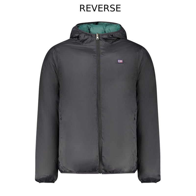 Norway 1963 Black Polyester Reversible Jacket with Hood