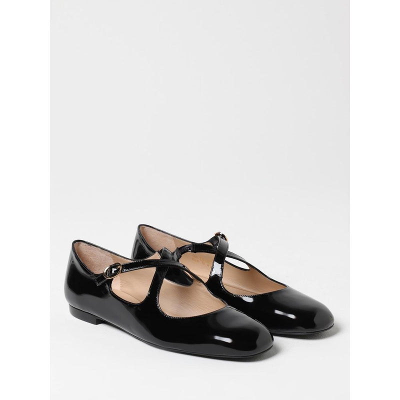 Stuart Weitzman Black Patent Leather Ballet Flats for Women