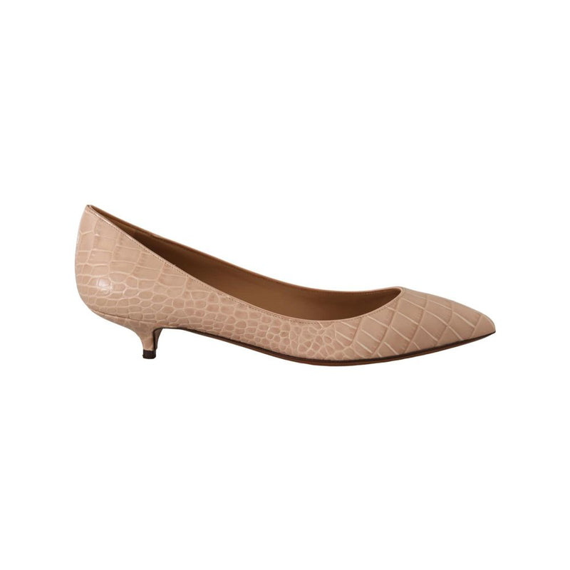 Dolce & Gabbana Beige Leather Platform Pumps BELLUCCI