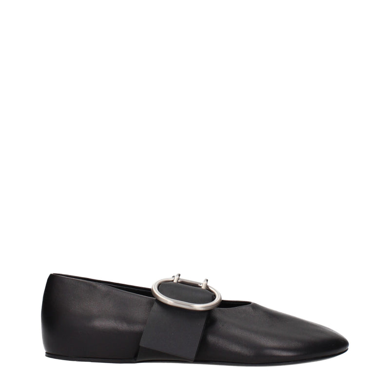 Jil Sander Black Leather Ballet Flats - Élégance et Confort