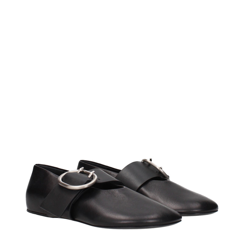 Jil Sander Black Leather Ballet Flats - Élégance et Confort