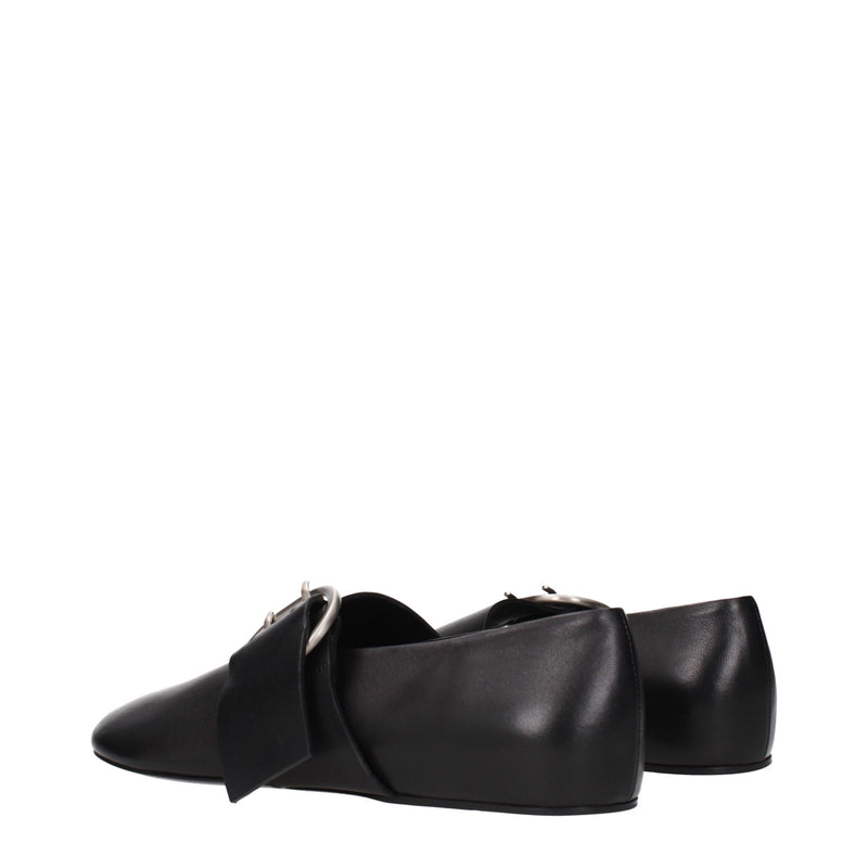 Jil Sander Black Leather Ballet Flats - Élégance et Confort