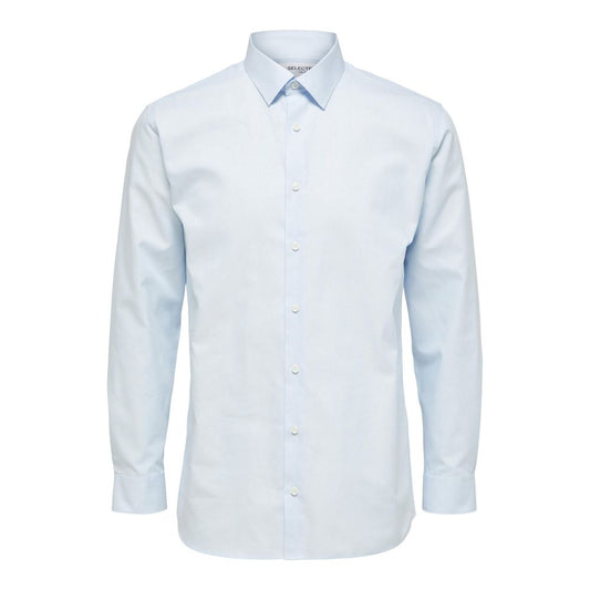 Chemise habillée en coton bleu sélectionné