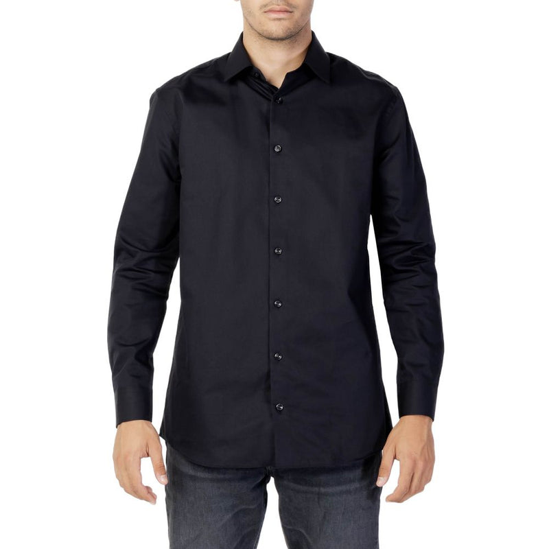 Selected SLHREGETHAN Black Cotton Dress Shirt for Men