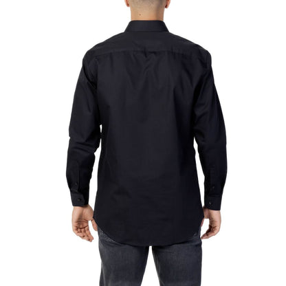 Chemise habillée en coton noir sélectionné