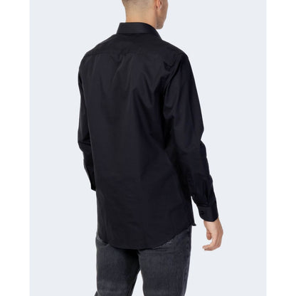 Chemise habillée en coton noir sélectionné