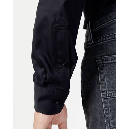 Chemise habillée en coton noir sélectionné