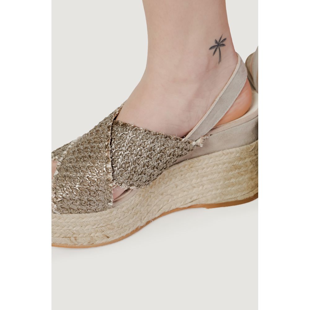 Espadrilles à talons hauts en coton bronze