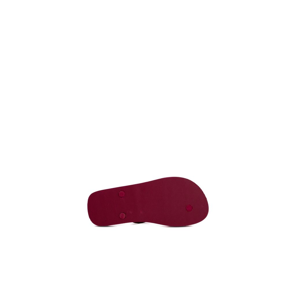 Emporio Armani Underwear Red Rubber Flip-Flop Sandals for Women