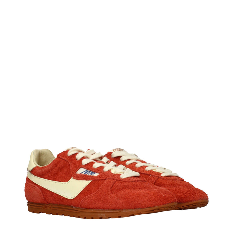 Autry Orange Leather Sneakers - Stylish Comfort for Everyday Wear