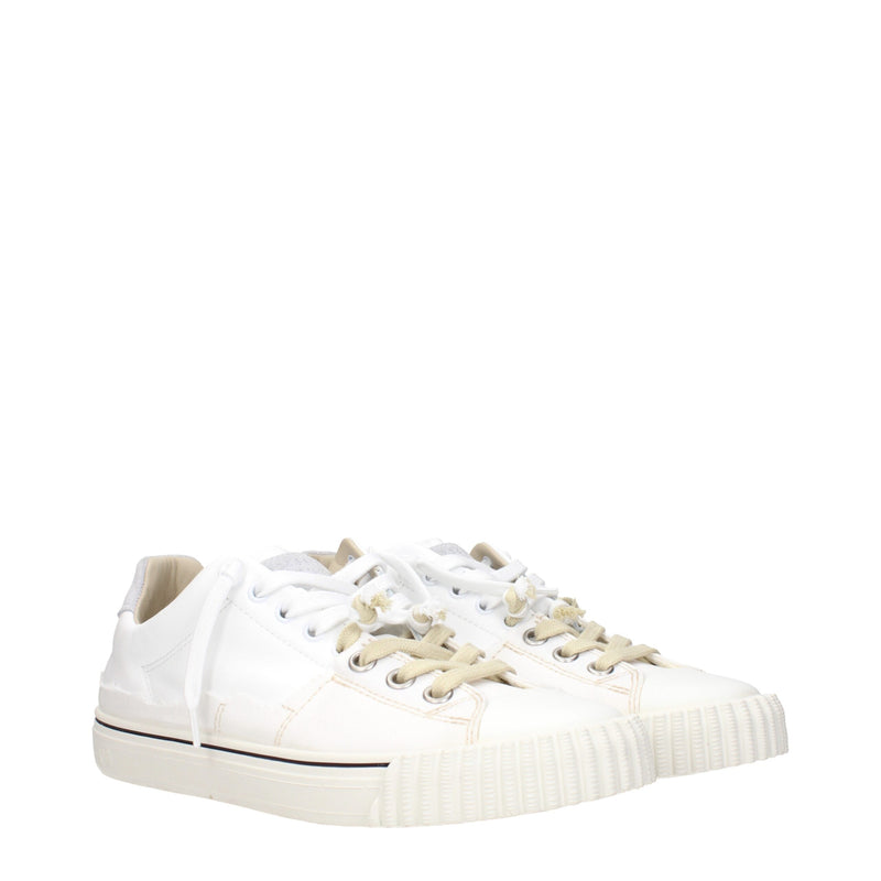 Maison Margiela White Leather Low Top Sneakers - Stylish Comfort