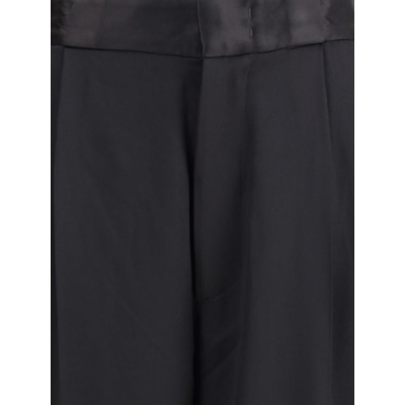 SA SU PHI Black Silk Bogart Casual Pants - Élégance et Polyvalence